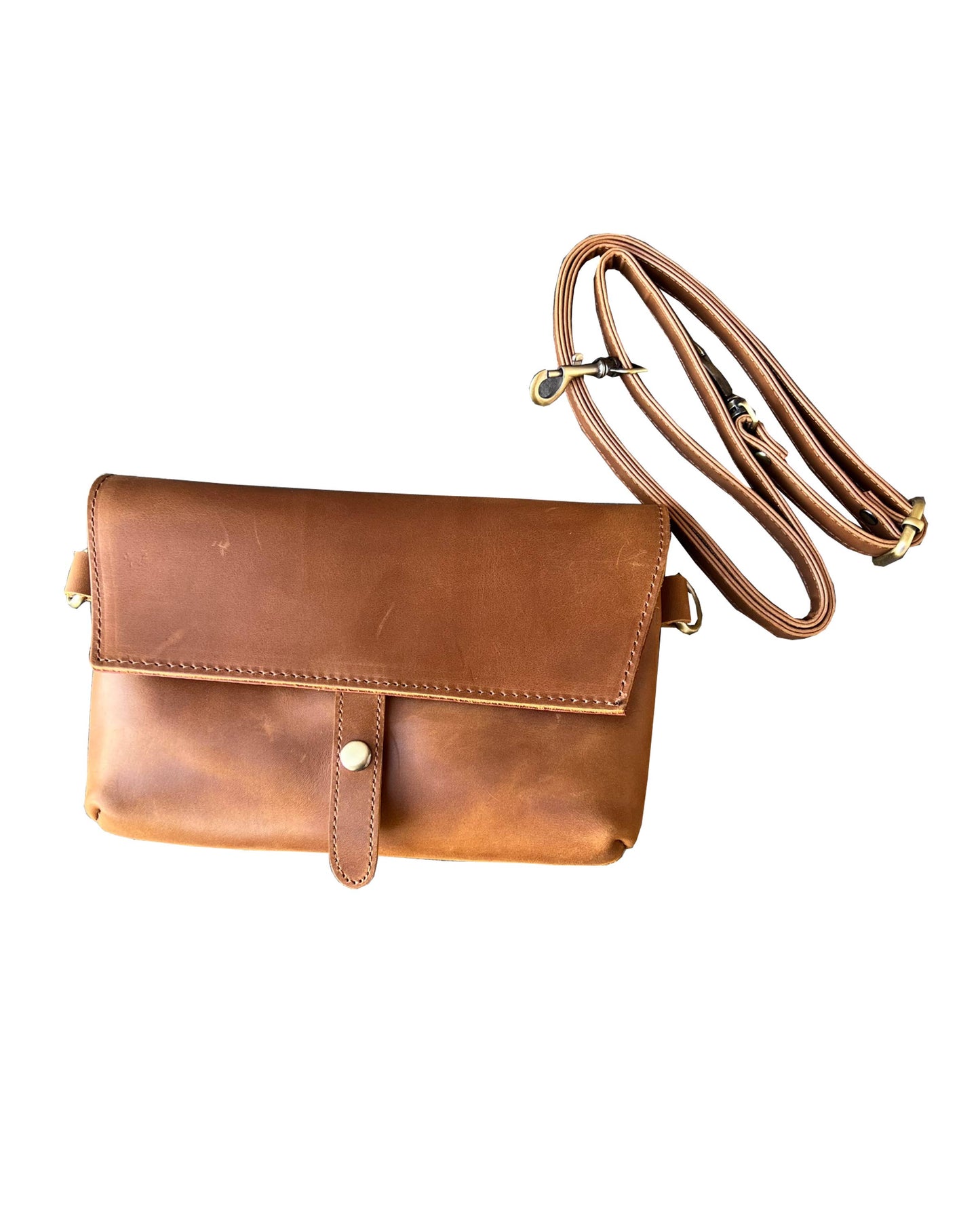 W022L crazy horse genuine leather crossbody