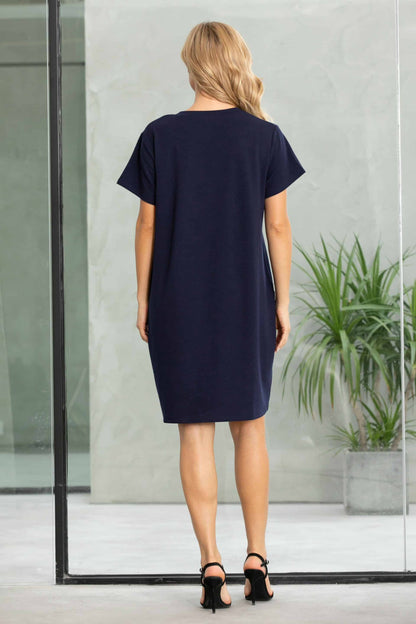 Bamboo French Terry Dress with Front Pockets