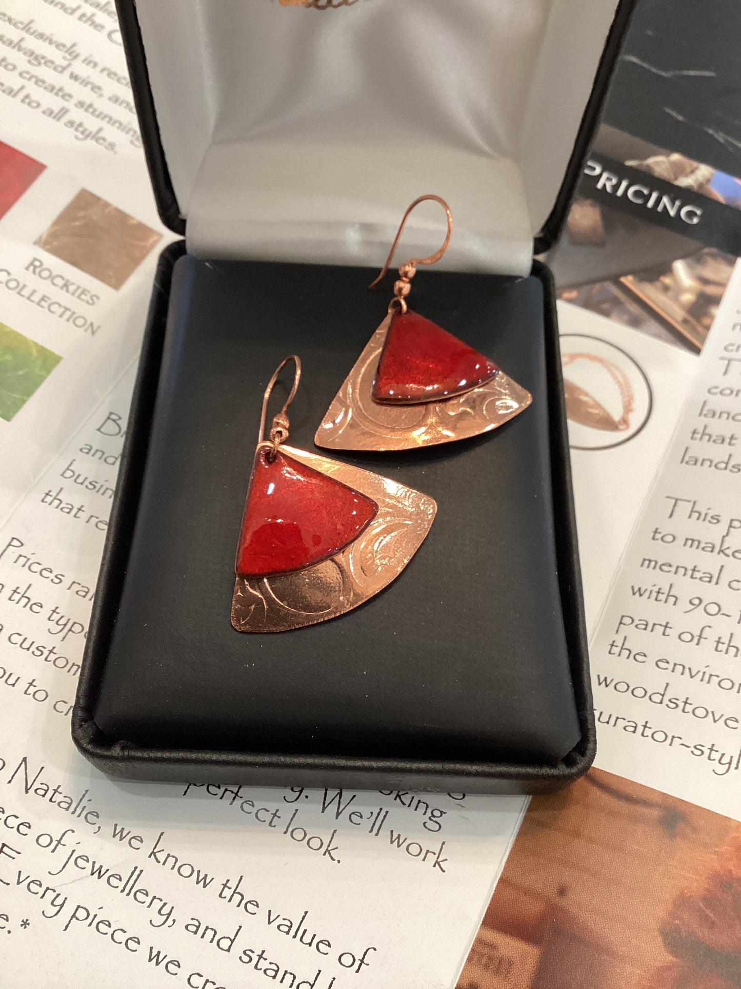 Natalie jewellery triangle with copper