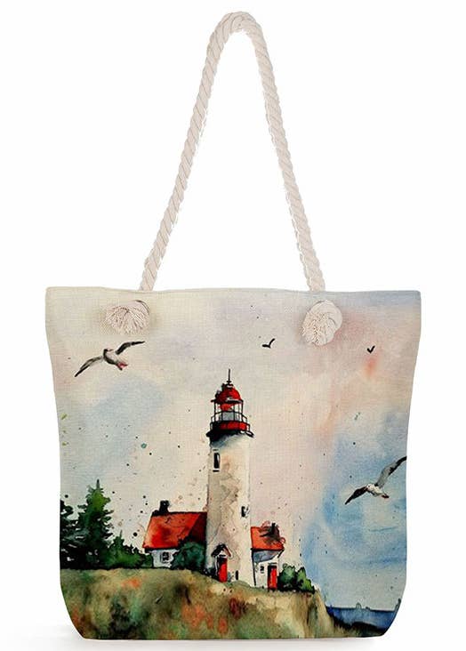 Light House Travel Tote Beach Bag