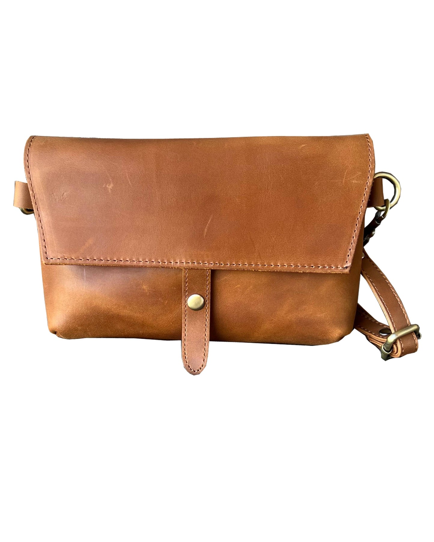 W022L crazy horse genuine leather crossbody