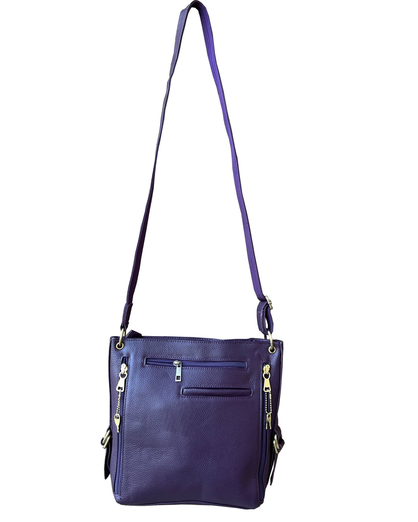 7037 Cowhide leather crossbody shoulder bag with YKK lock