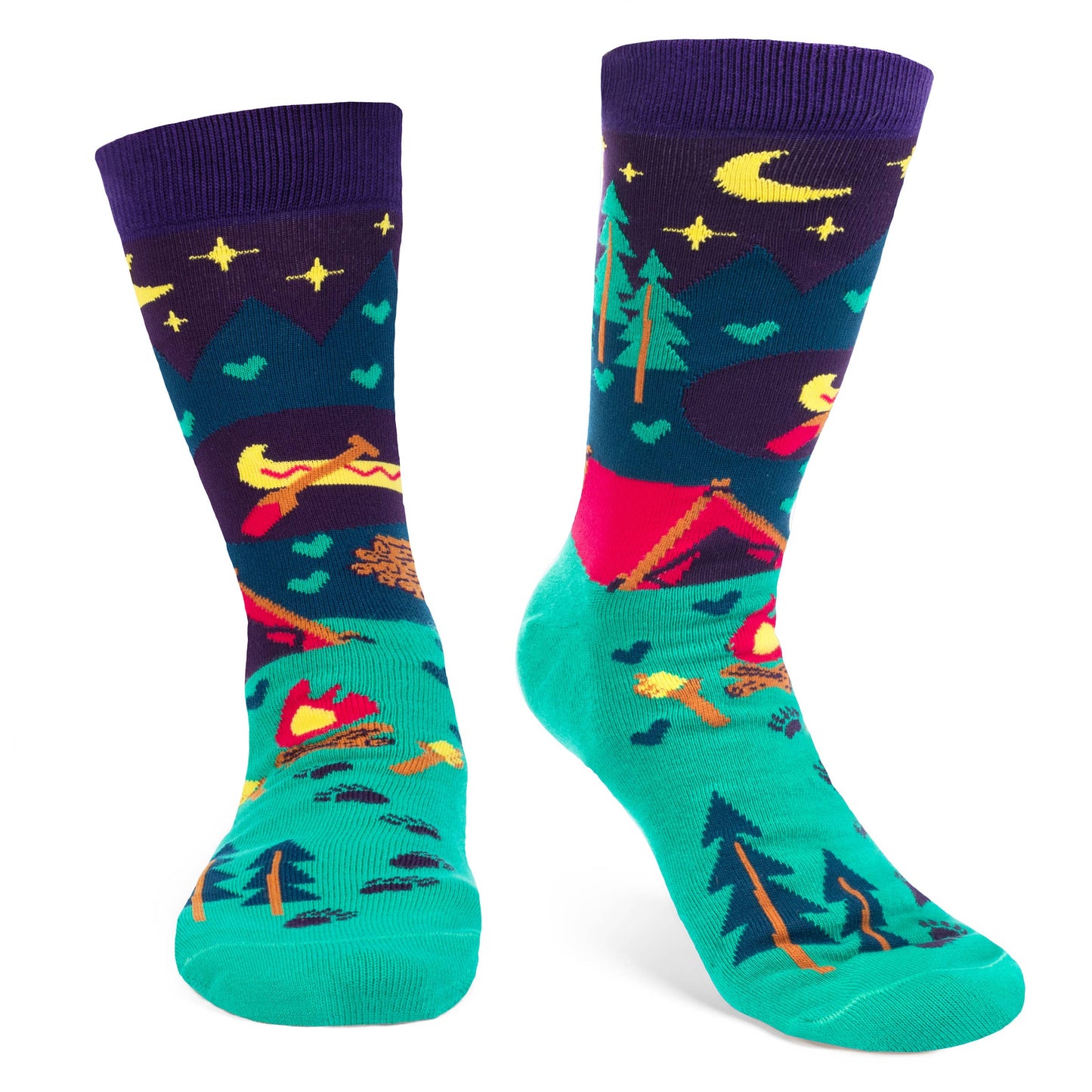 I'd Rather Be Camping Socks (Purple/Teal) Socks