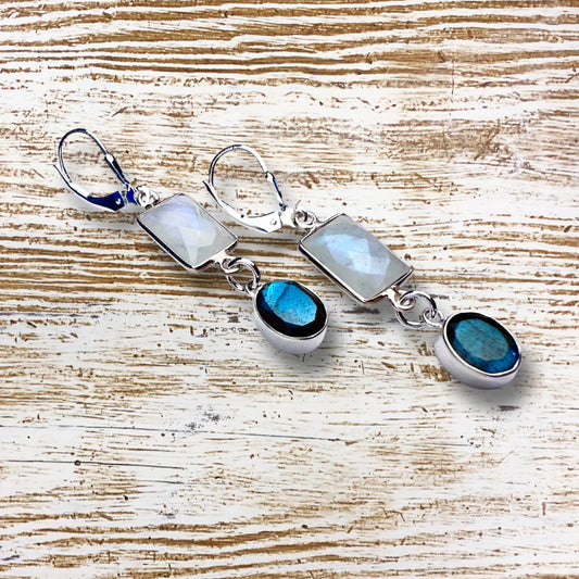 EB Design earrings Raza moonstone labradorite