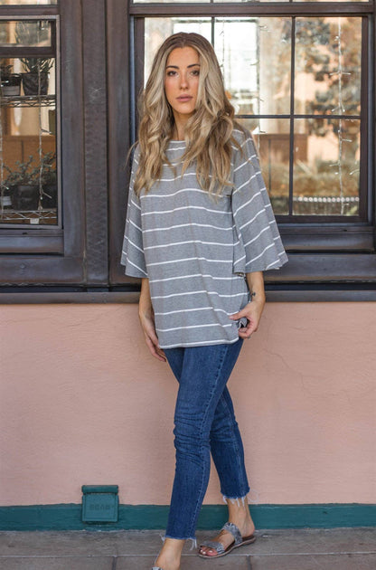 Bell Sleeve Striped Austin Top