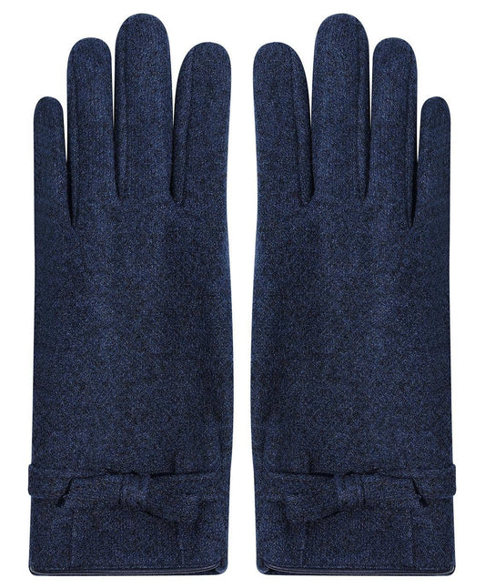 Navy - Solid Bow Tie Gloves