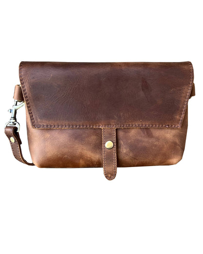 W022L crazy horse genuine leather crossbody