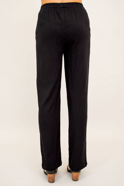 Bella Pant, Black, Linen Bamboo