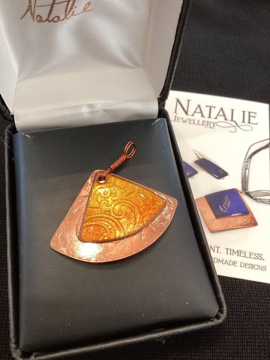 Natalie jewellery double fan pendant