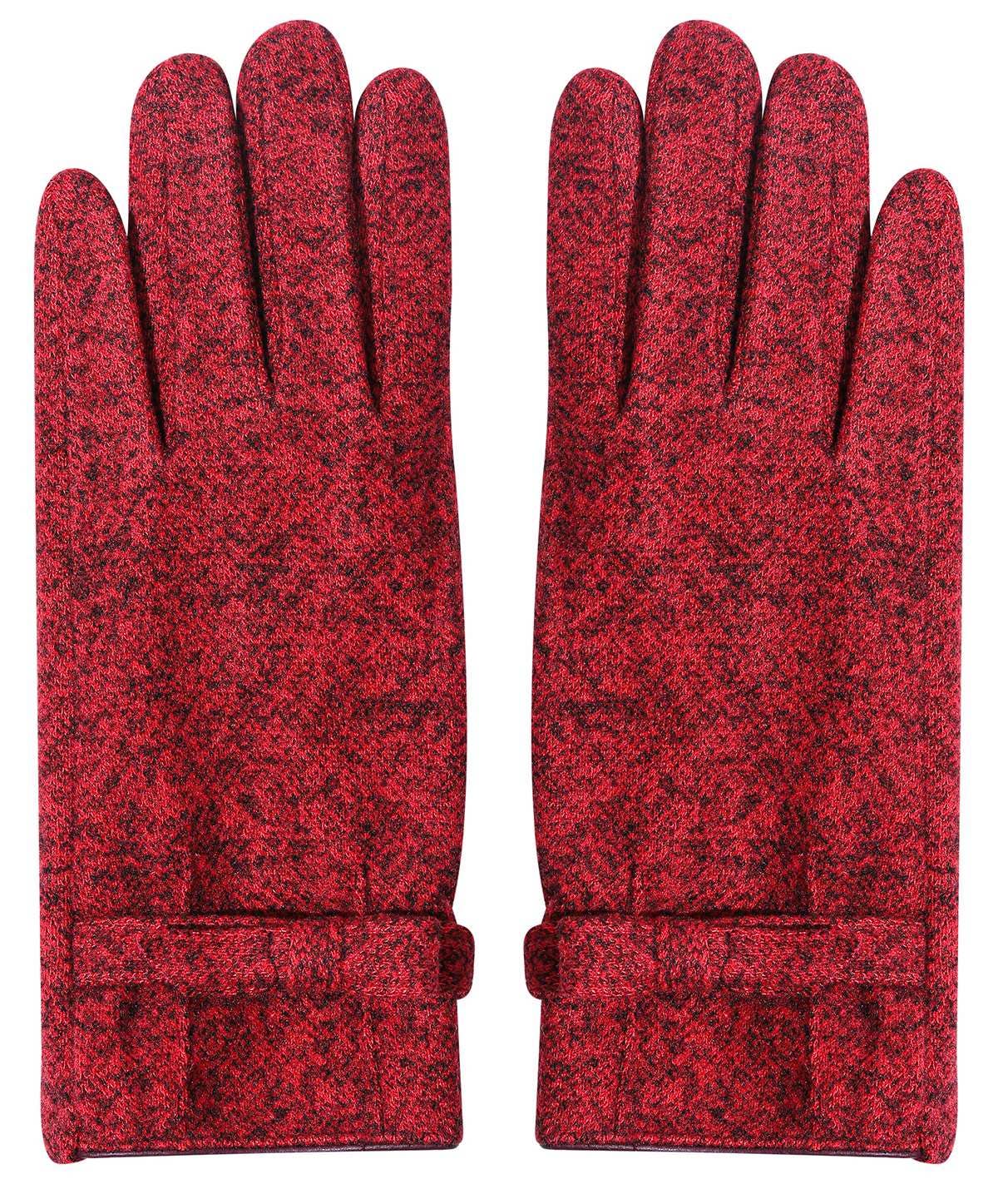 Red - Solid Bow Tie Gloves