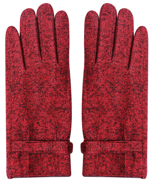 Red - Solid Bow Tie Gloves