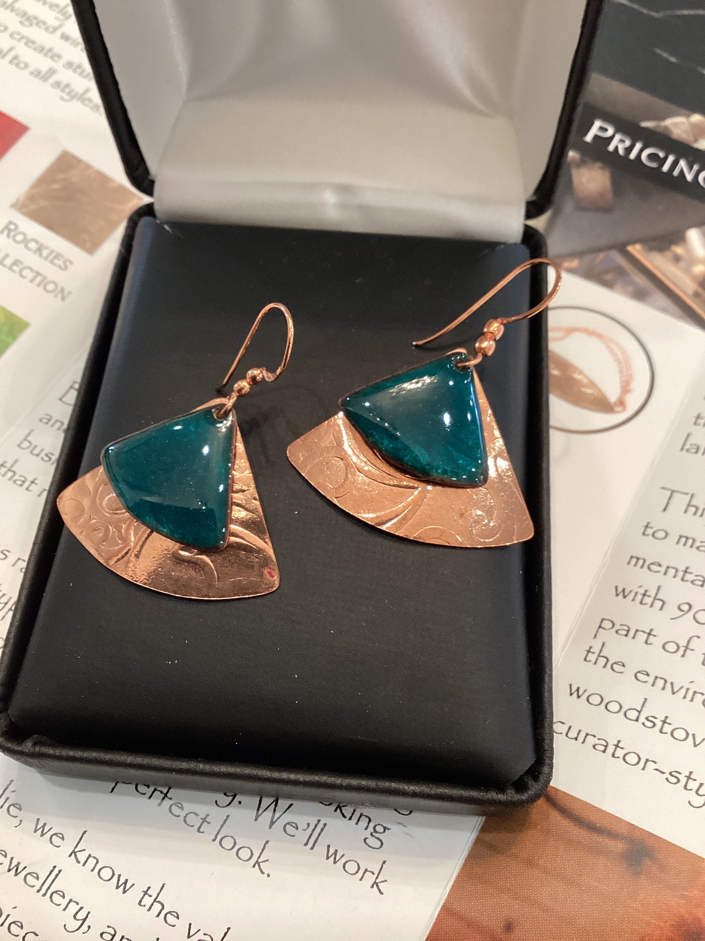 Natalie jewellery triangle with copper