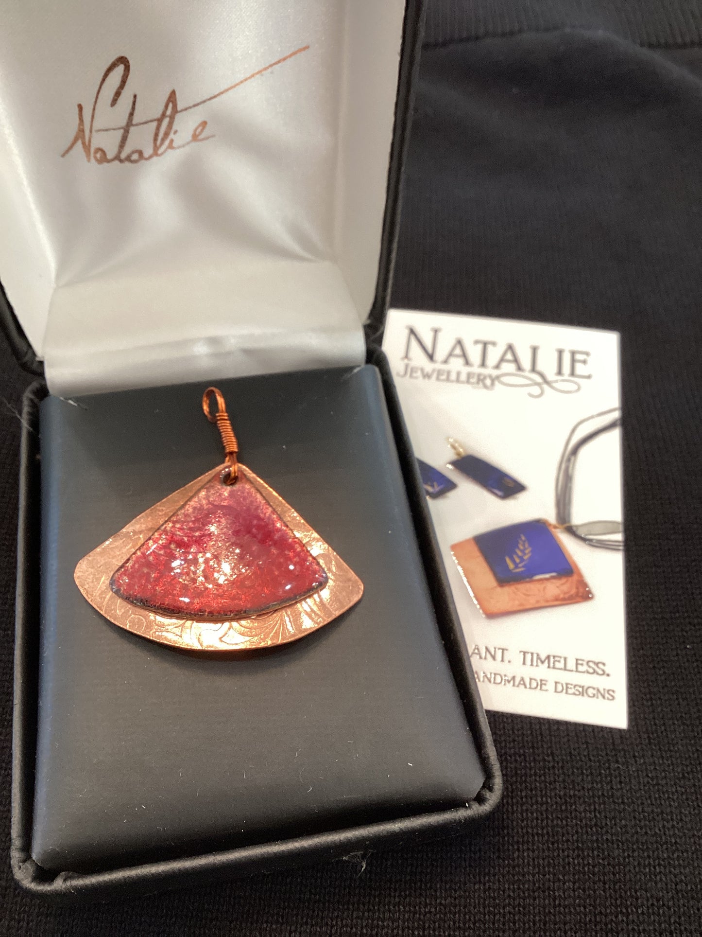 Natalie jewellery double fan pendant