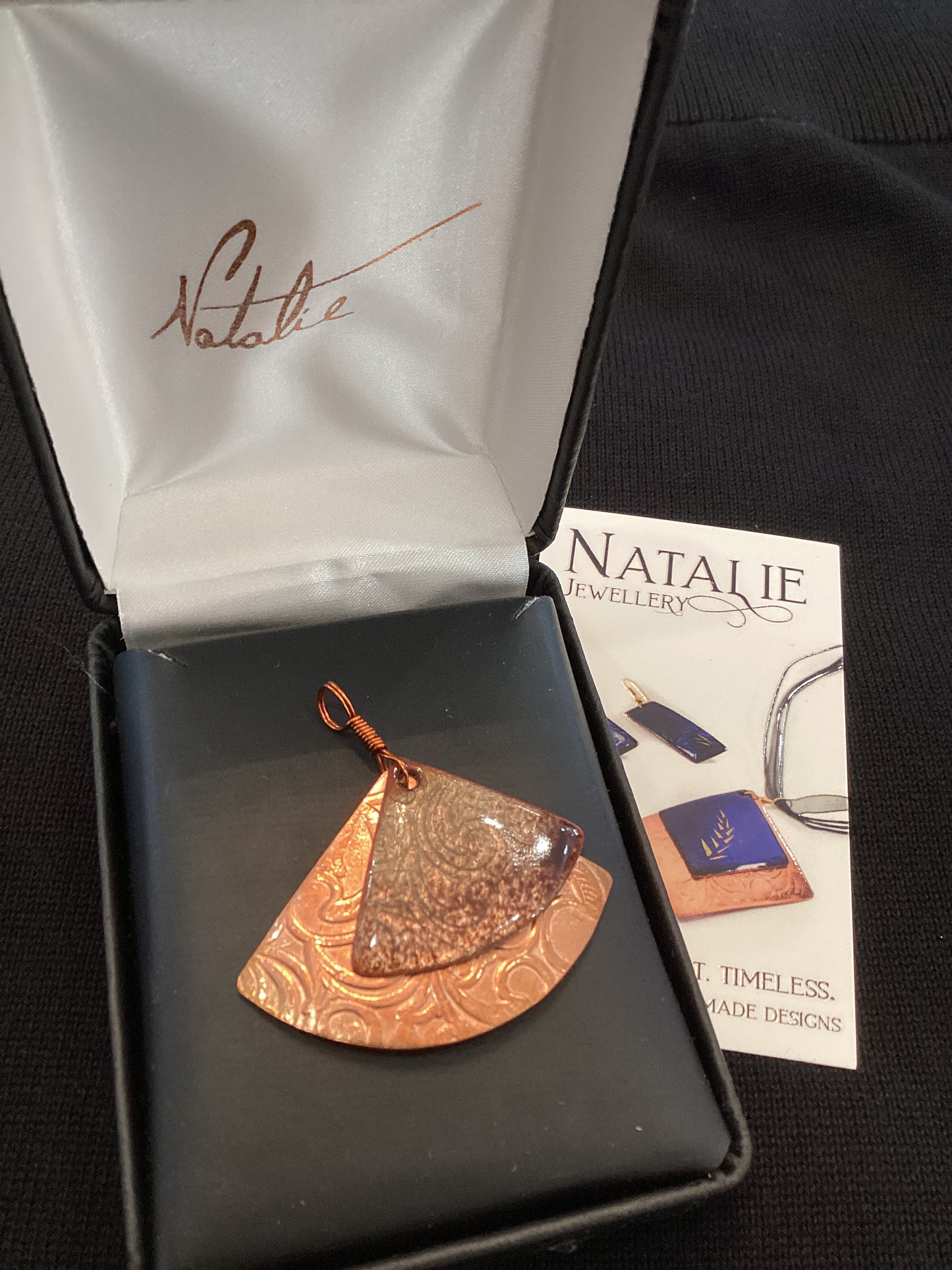 Natalie jewellery double fan pendant