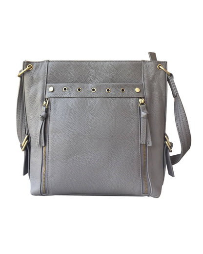 7037 Cowhide leather crossbody shoulder bag with YKK lock