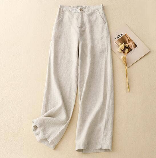 Trousers fashionable loose cotton linen pants