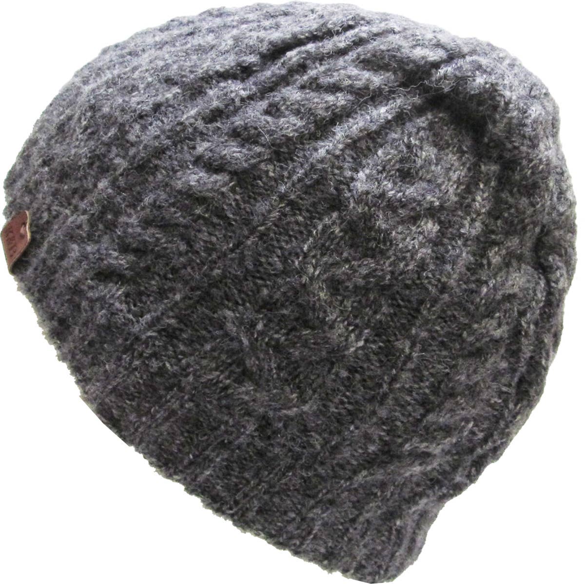 HEATHER CABLE KNIT BEANIE