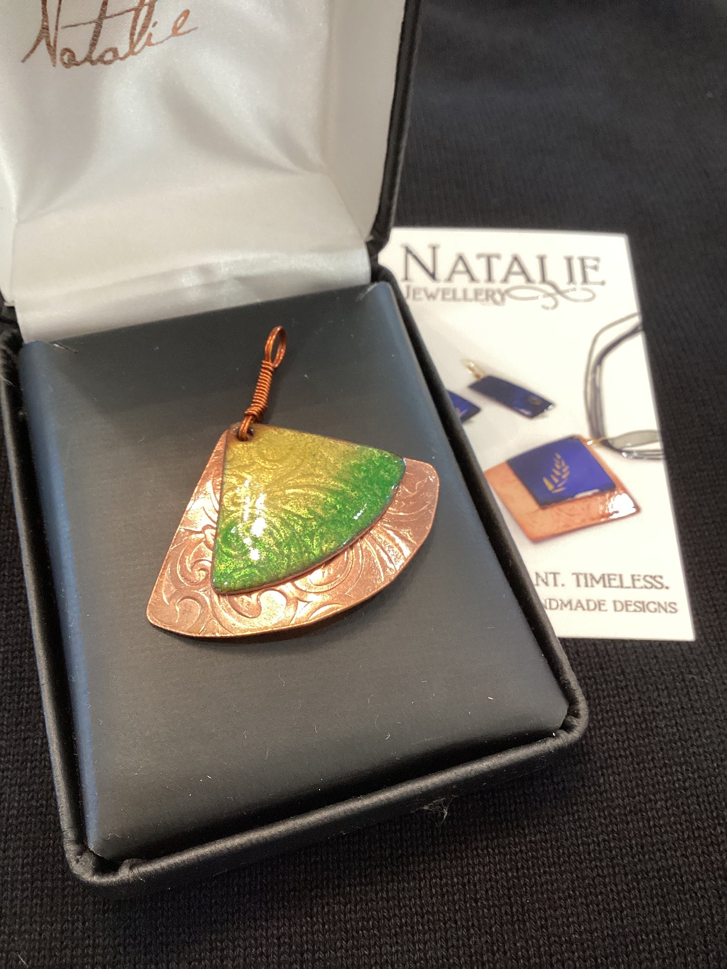 Natalie jewellery double fan pendant