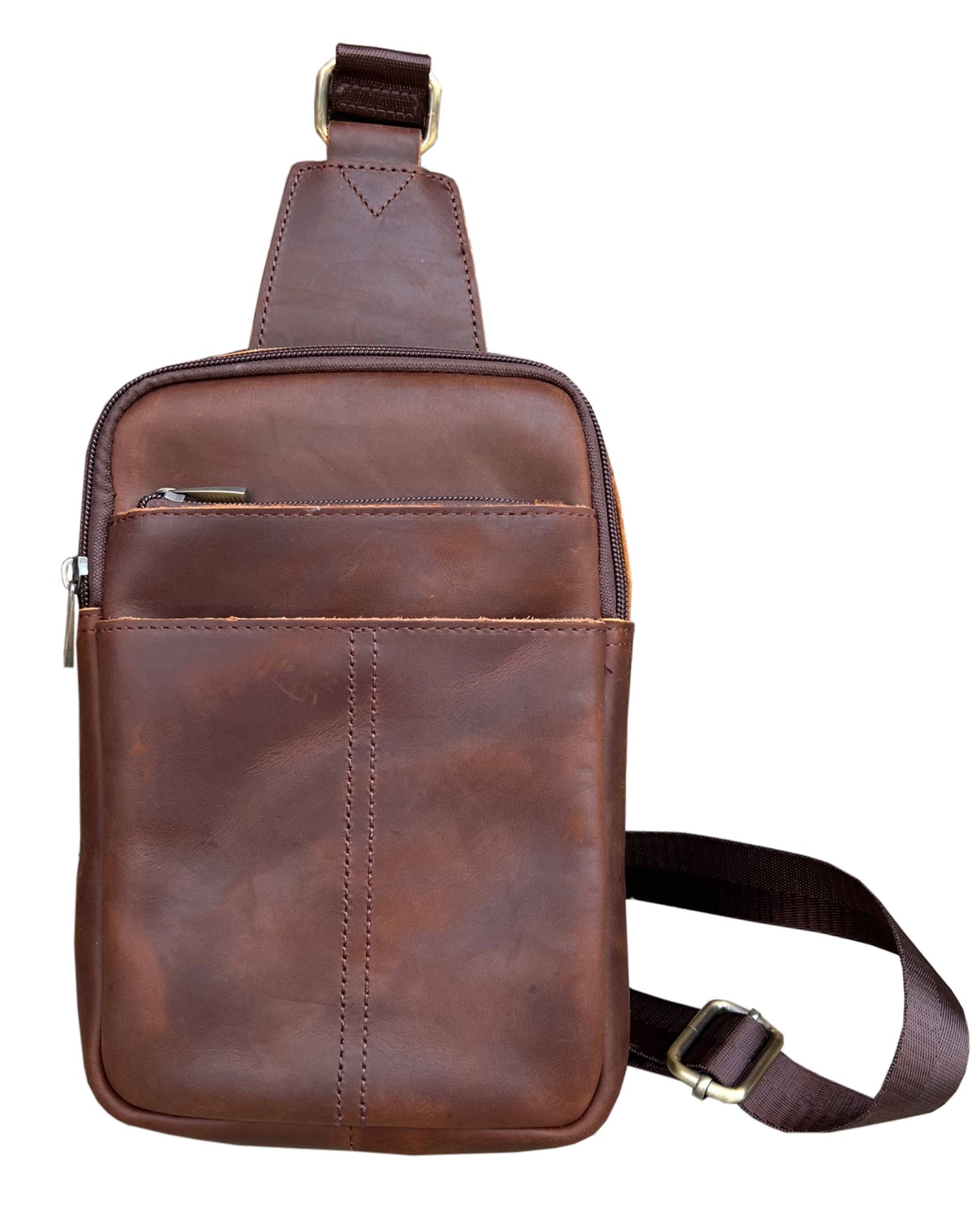 W015 Unisex crazy horse Leather Crossbody  Bag Travel Bag