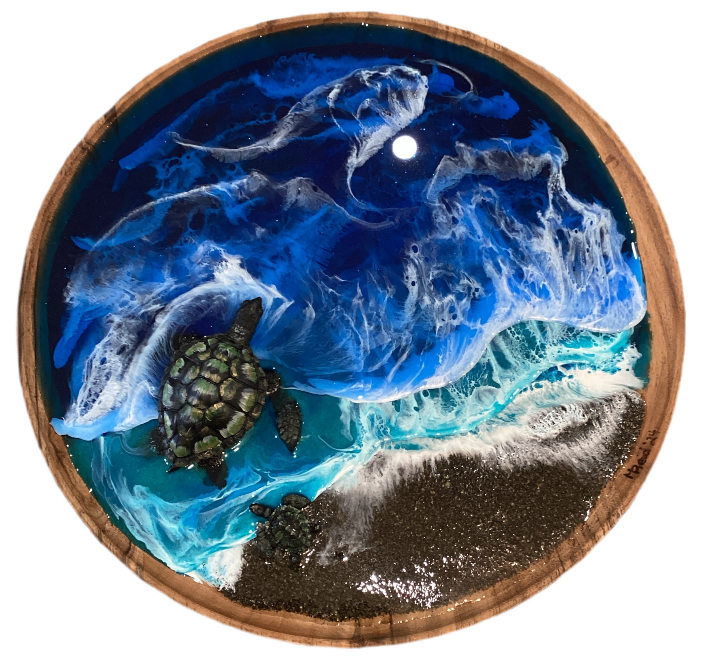 Round turtle Seascape, wall art