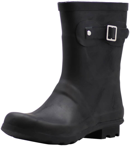 NORTY Womens 9" Calf Rain Boots 41547 Black Matte