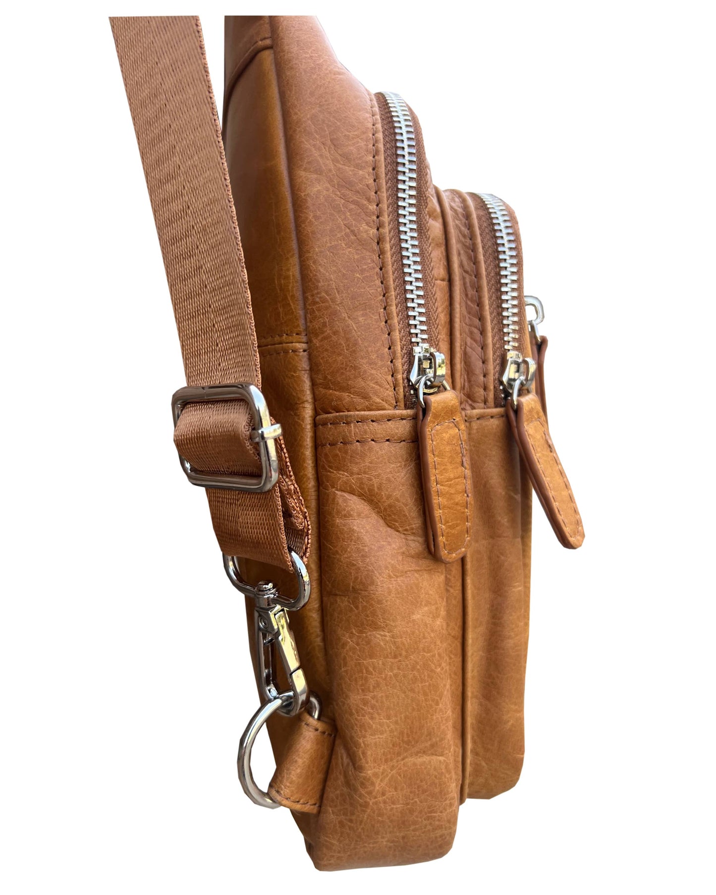 W009Cowhide leather Sling bag with adjustable shoulder strap