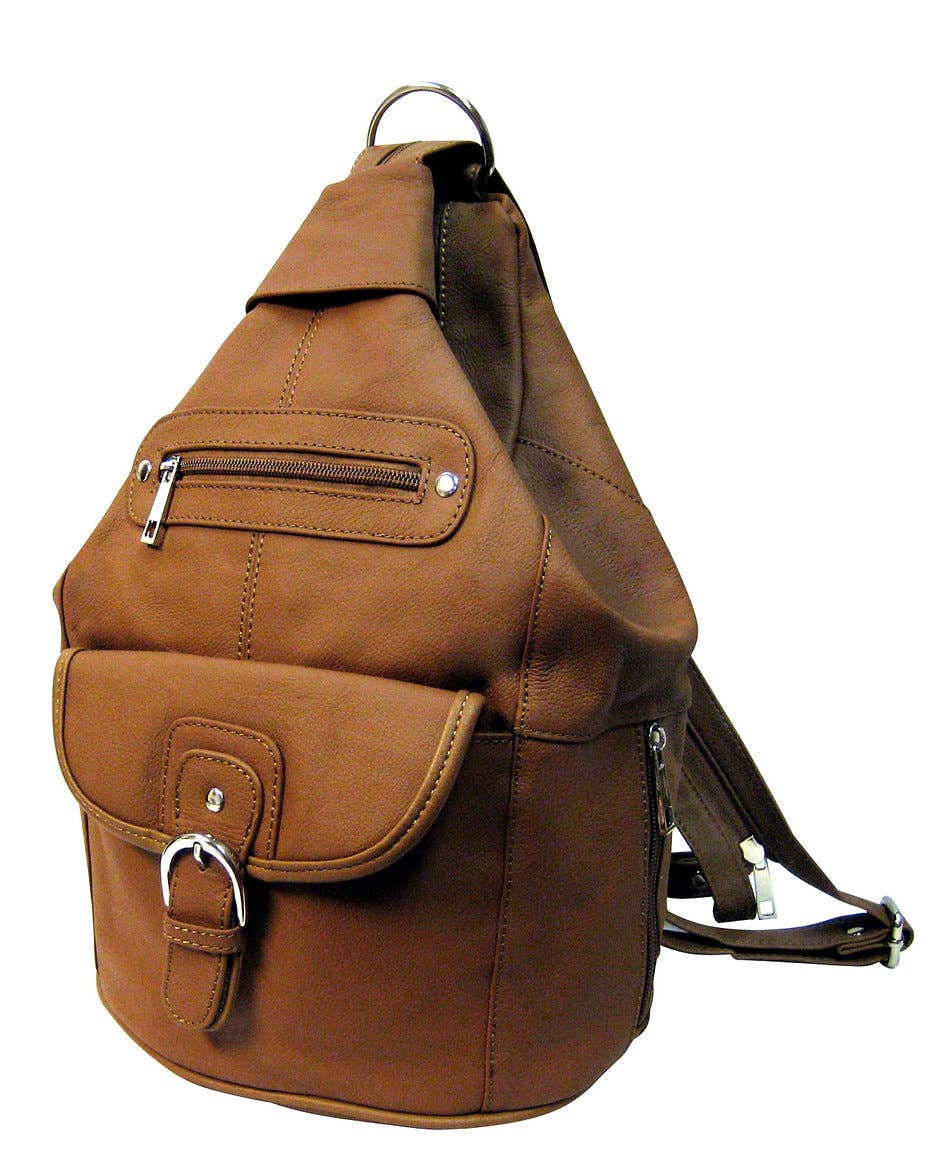 3611A cowhide leather backpack brown