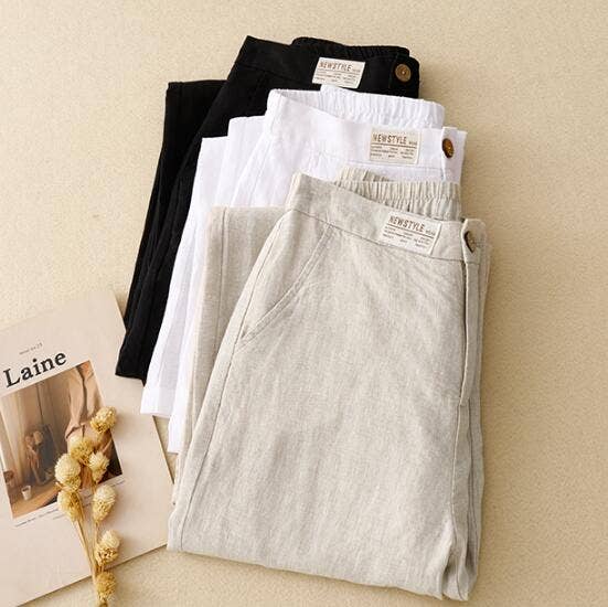 Trousers fashionable loose cotton linen pants