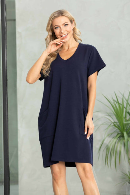 Bamboo French Terry Dress with Front Pockets