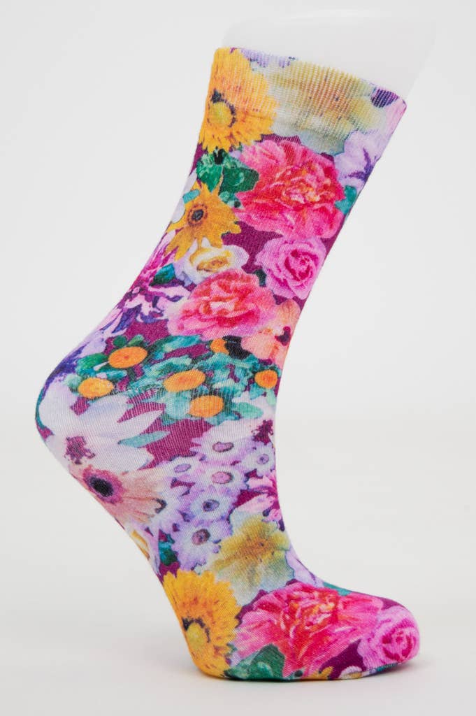 Ladies Bamboo Dress Socks, Assorted Prints