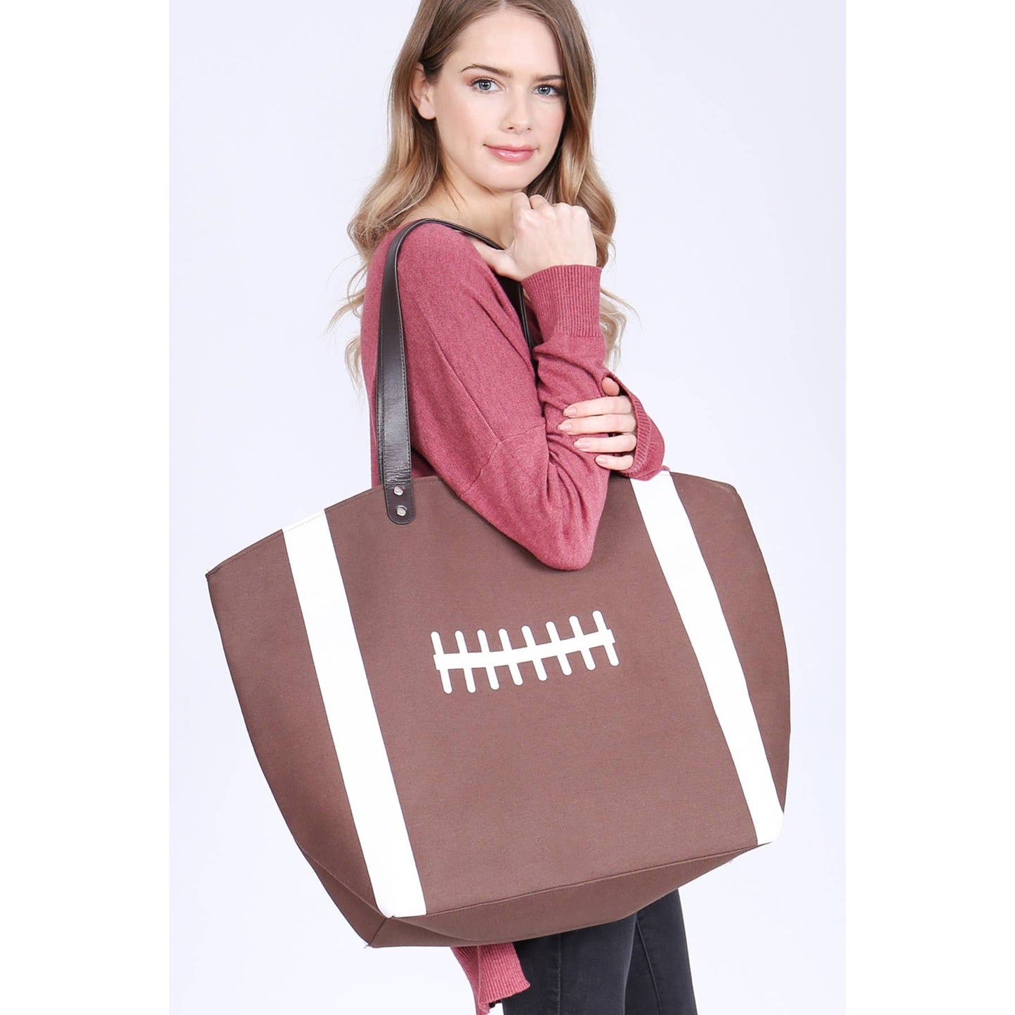 SPORTS BALL LEATHER TOTE BAG