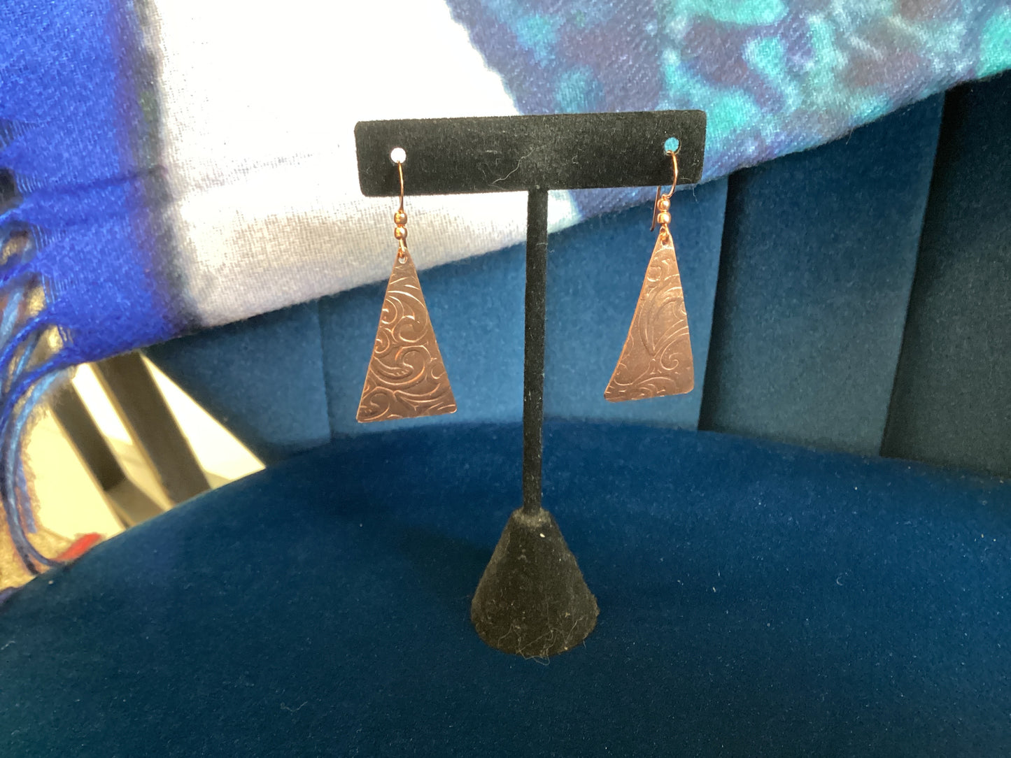 Natalie jewellery copper earrings triangle