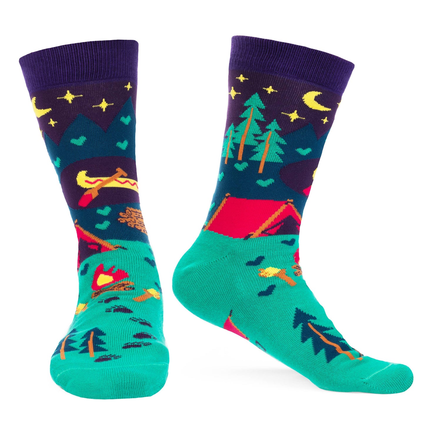 I'd Rather Be Camping Socks (Purple/Teal) Socks