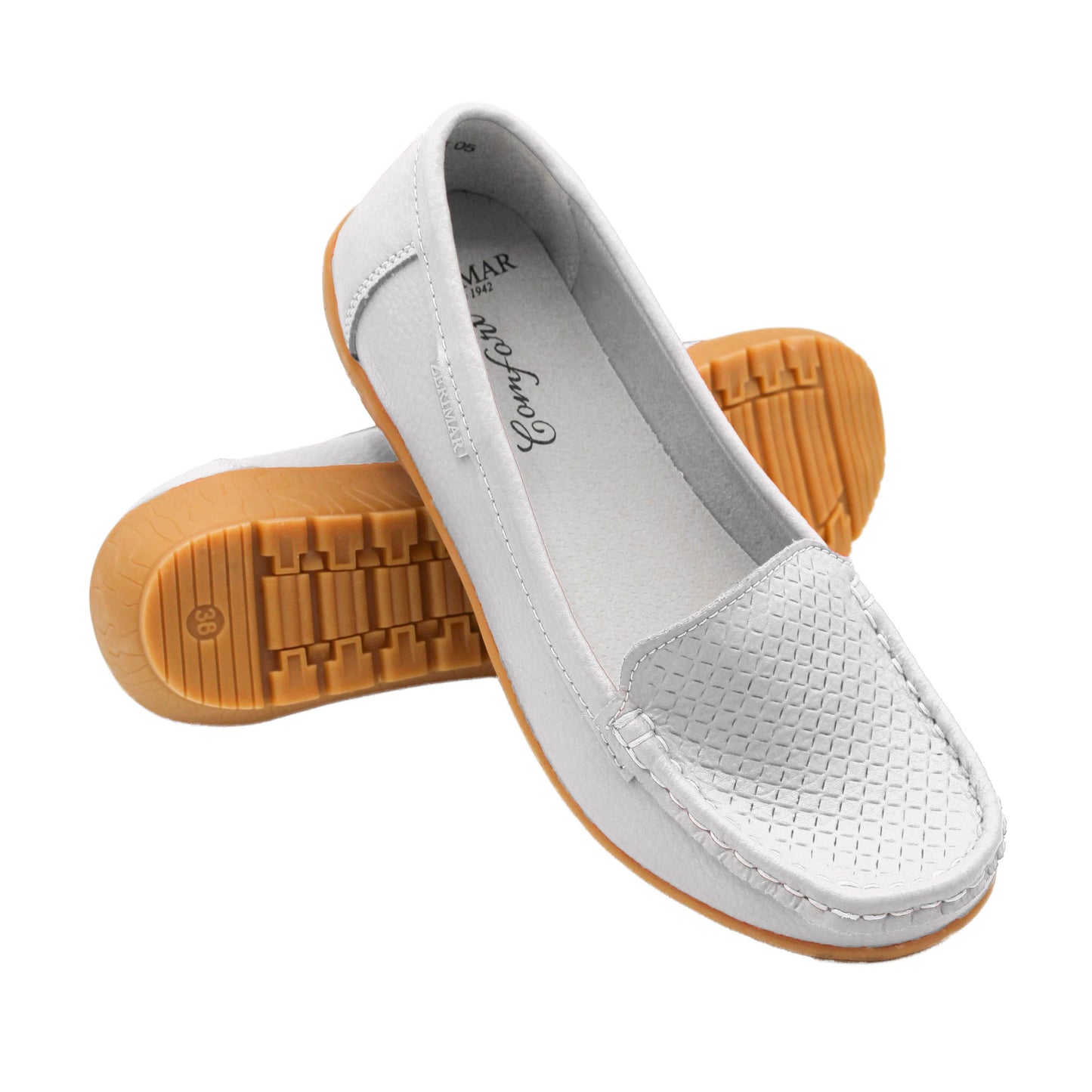 Women's moccasins leather shoes comfort sole