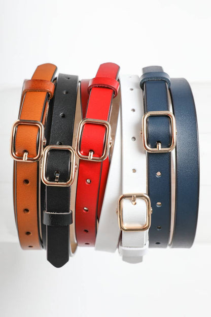 Classic Skinny Leather Fashion Belt