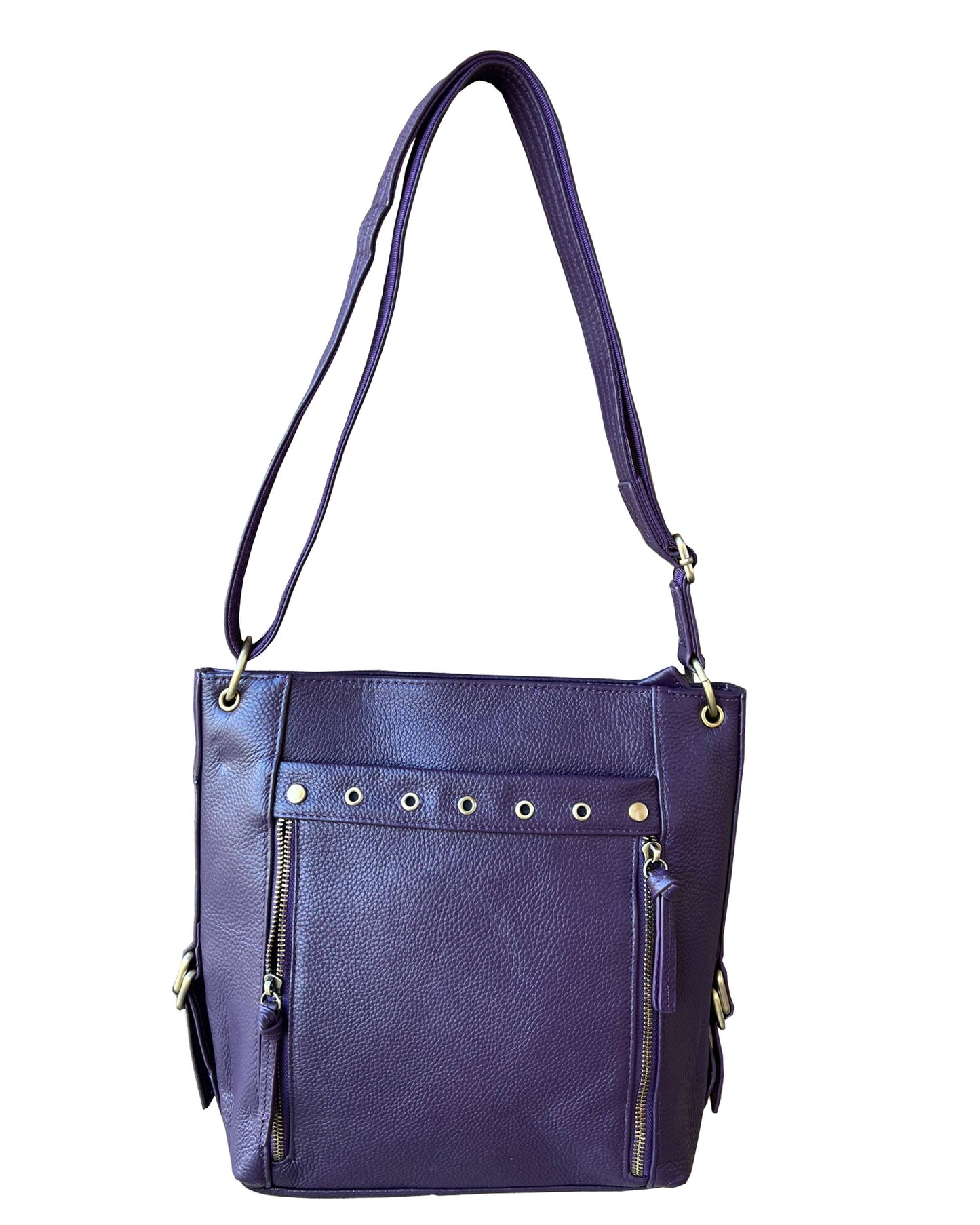 7037 Cowhide leather crossbody shoulder bag with YKK lock