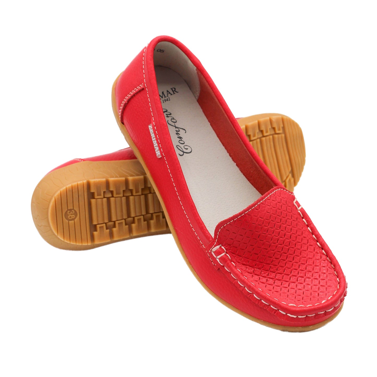 Women's moccasins leather shoes comfort sole