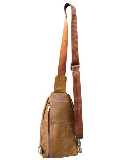 W009Cowhide leather Sling bag with adjustable shoulder strap