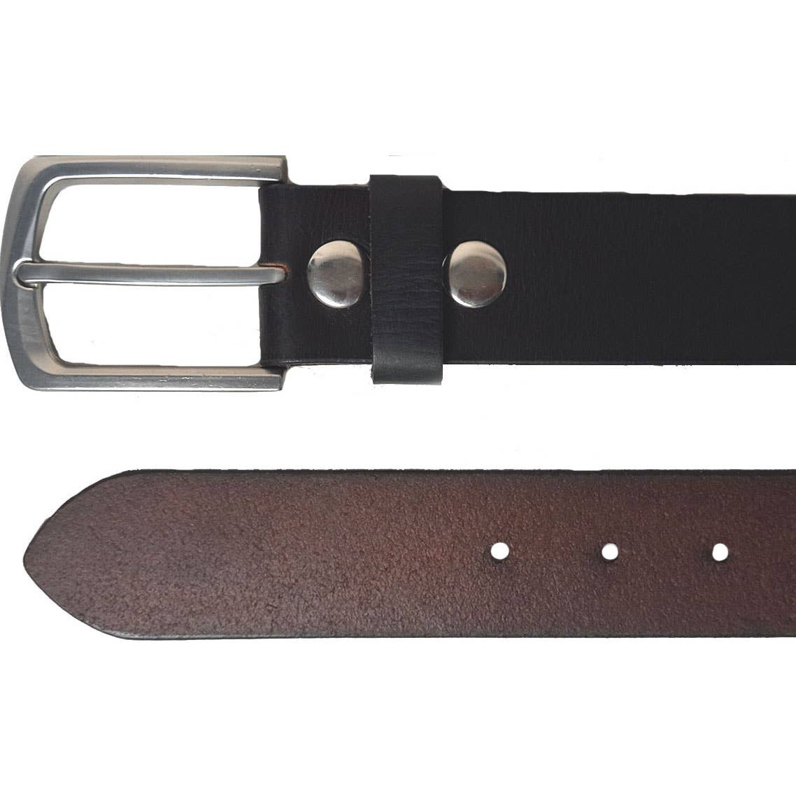 GENUINE LEATHER PLAIN BELT40MM BLACK AND BROWN #1040