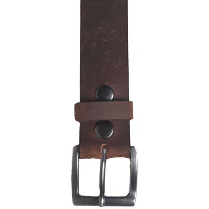 GENUINE LEATHER 40MM PLAIN DISTRESS BROWN  BELT #1040