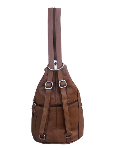 3611A cowhide leather backpack brown