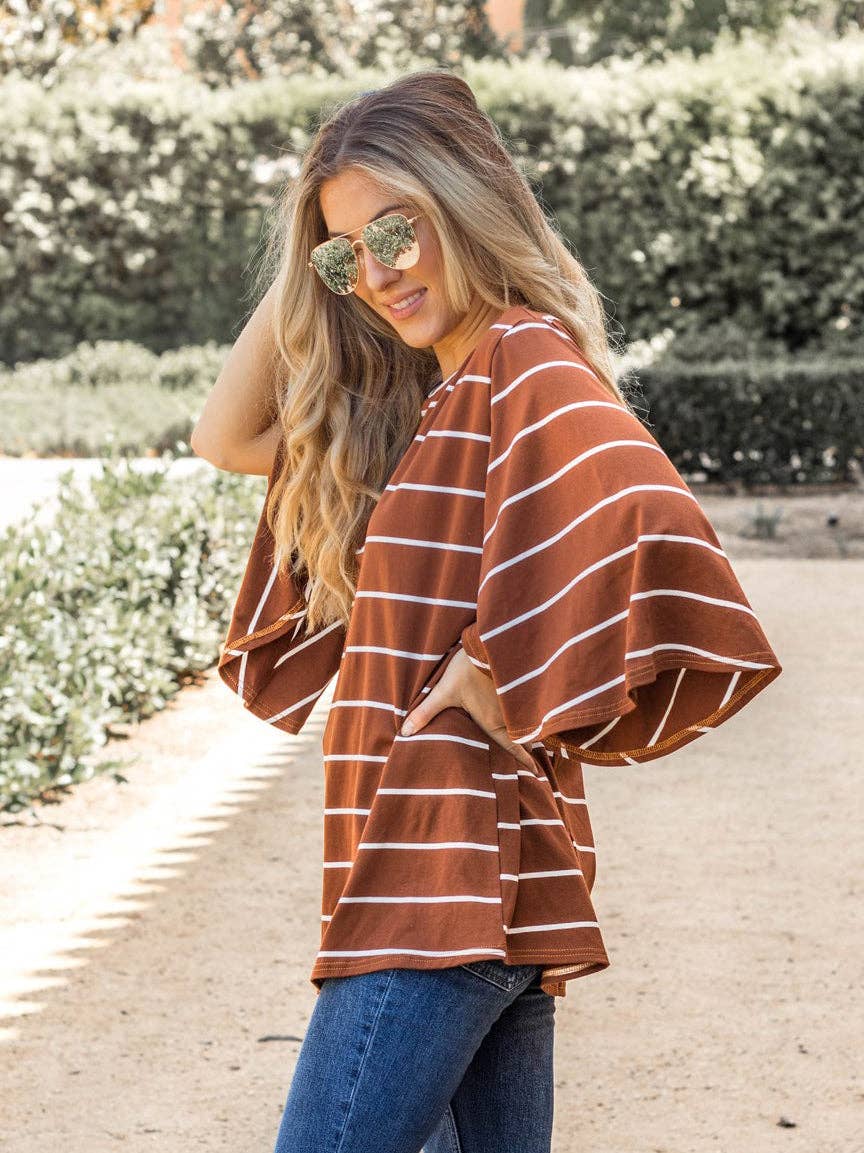 Bell Sleeve Striped Austin Top