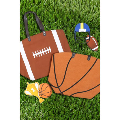 SPORTS BALL LEATHER TOTE BAG