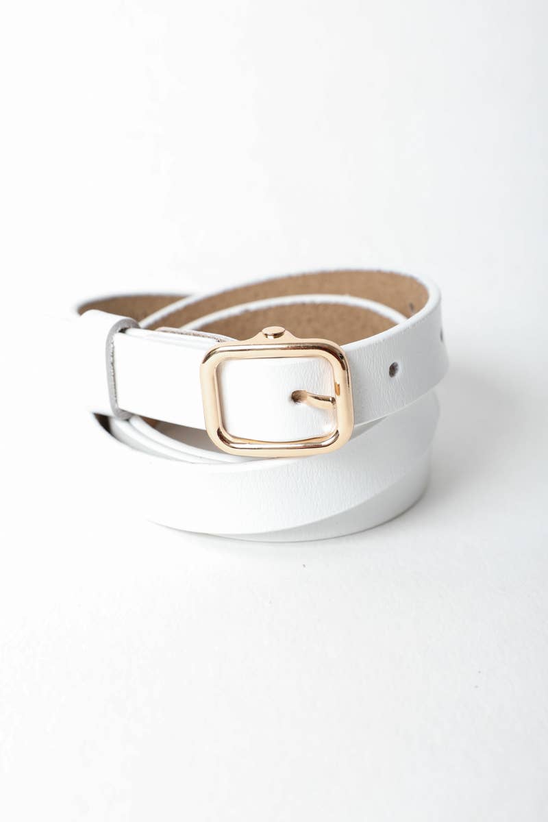 Classic Skinny Leather Fashion Belt