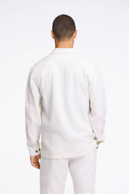 Linen Blend Overshirt L/S Style: 30-304020US