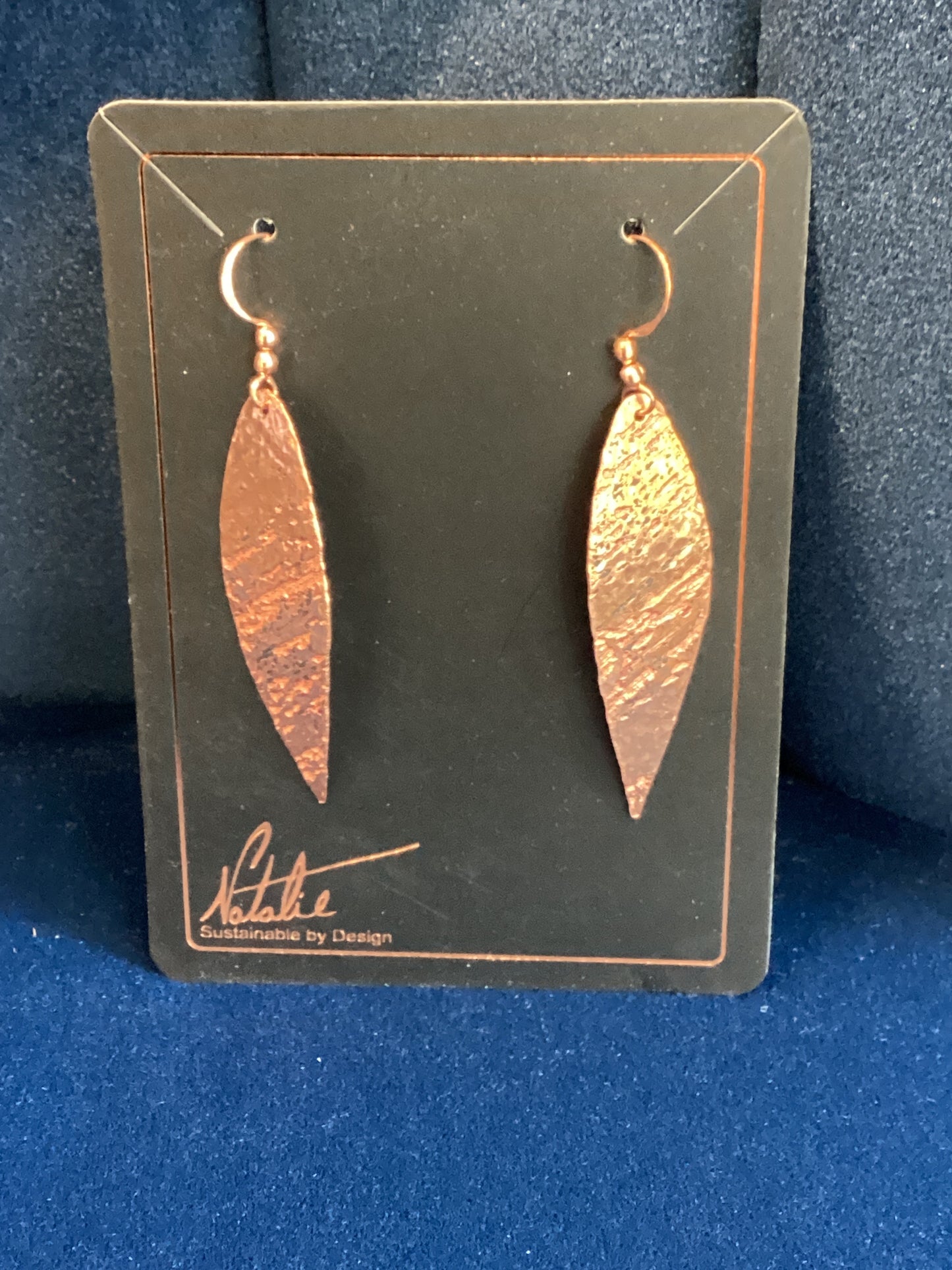 Natalie Jewellery copper earrings feather