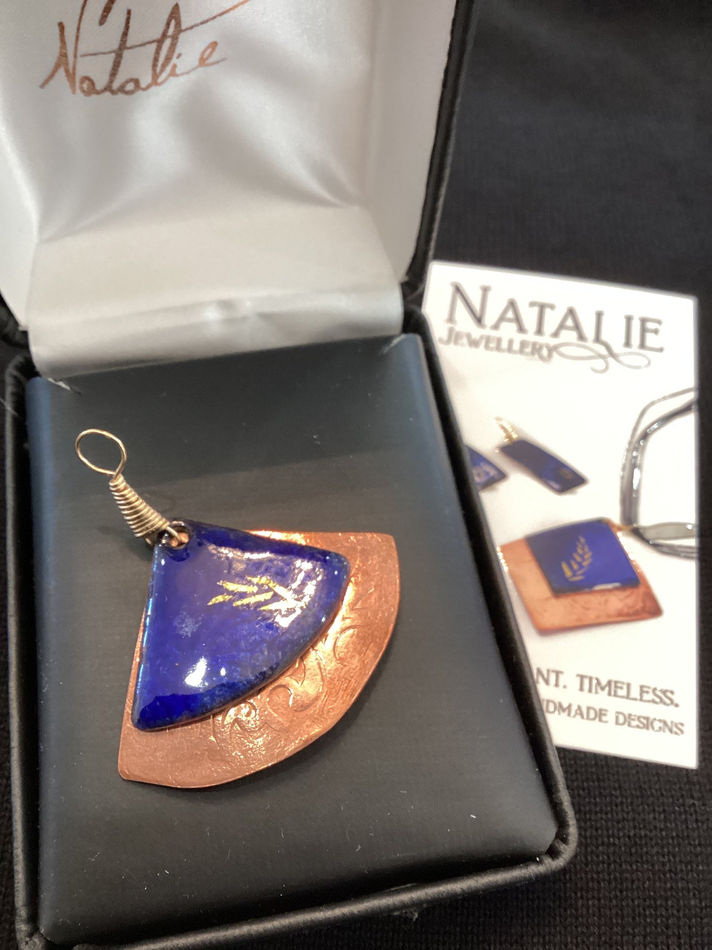 Natalie jewellery double fan pendant