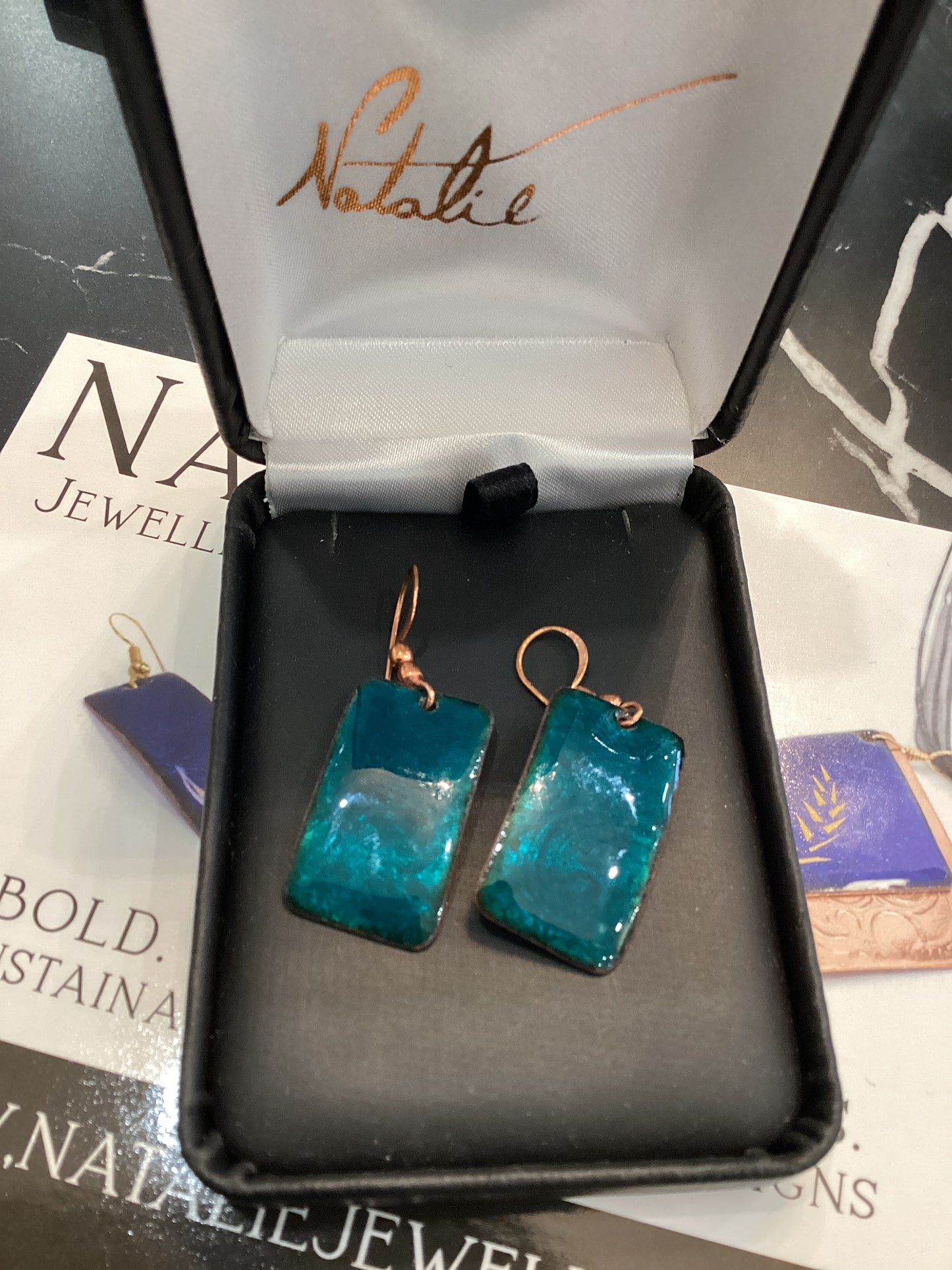 Natalie jewellery rectangle earrings