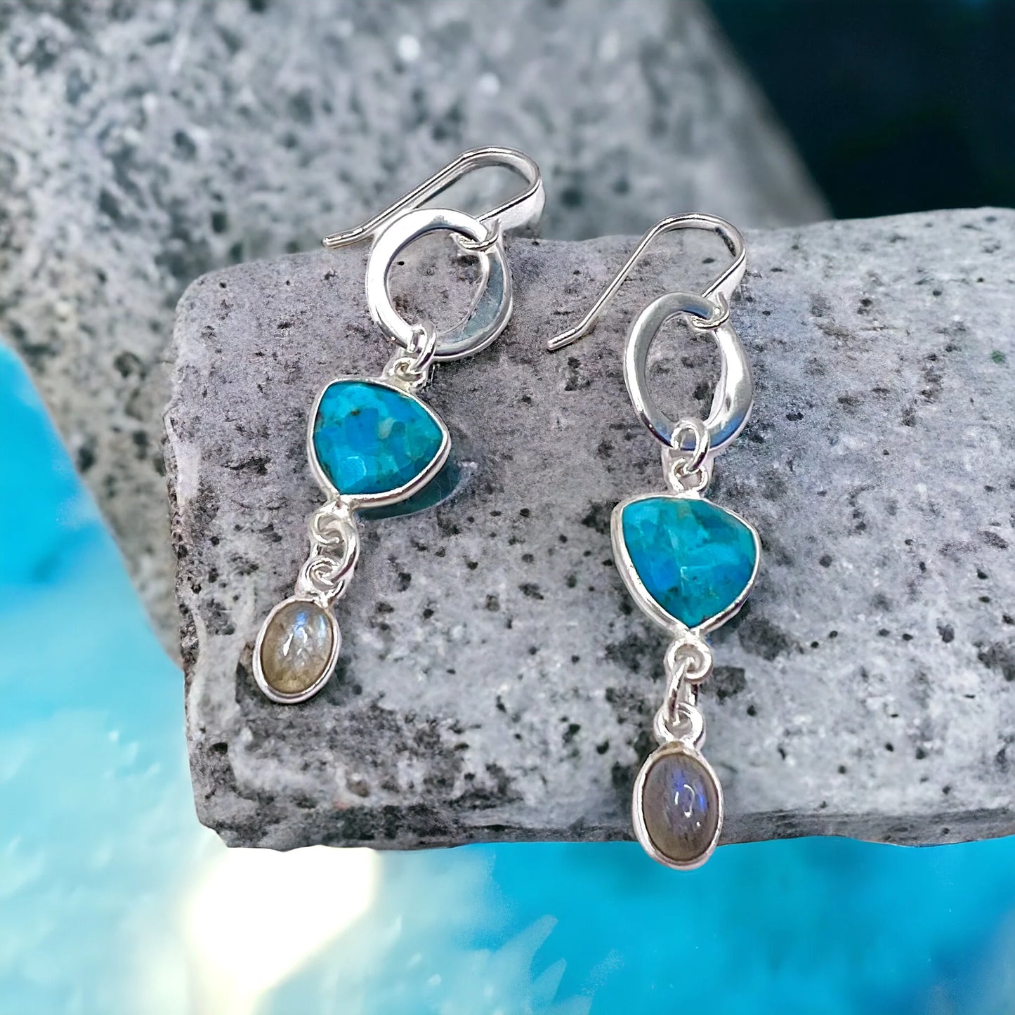 EB trixie earrings blue chalcedony