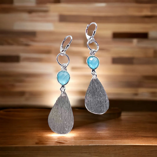 EB Design Teresa Earrings blue chalcedony